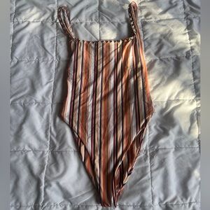 SAME SWIM LOS ANGELES STRIPED ONE PIECE WOMENS SWIMSUIT